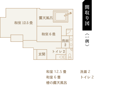 露天風呂付き客室貴賓室間取り